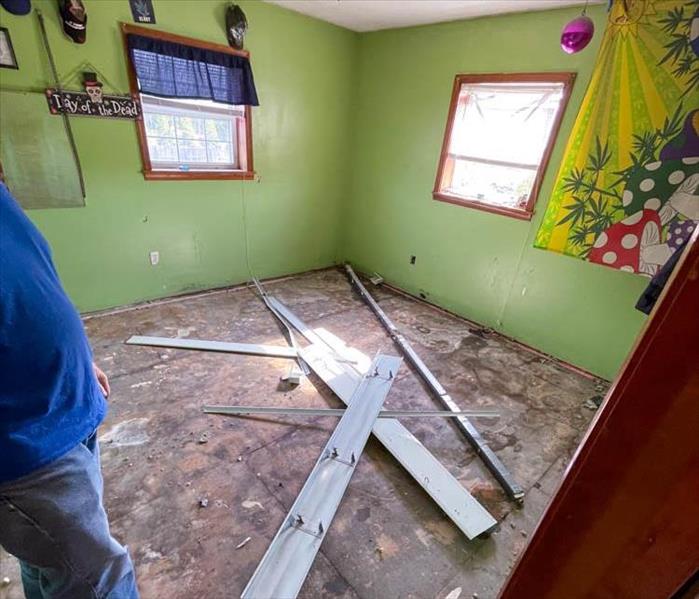 Floor removed from home after flooding
